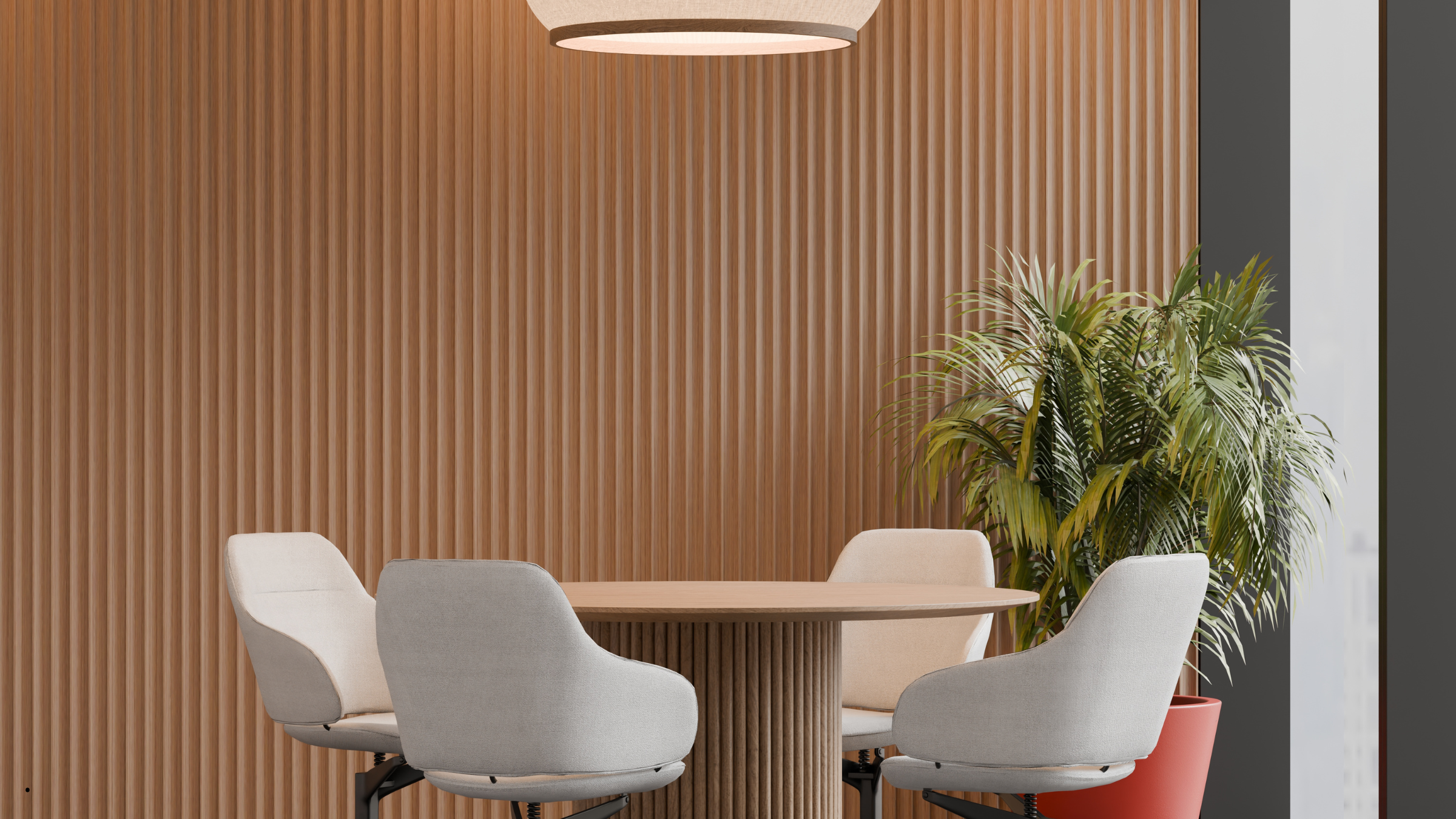 Interieur van JANSSENS Law Firm — vertrouwelijke ontmoetingsruimte