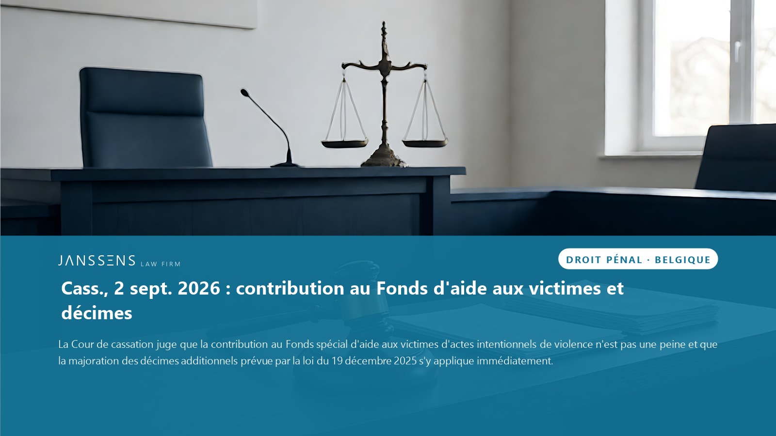 Cassation belge : la contribution au Fonds spécial n'est pas une peine